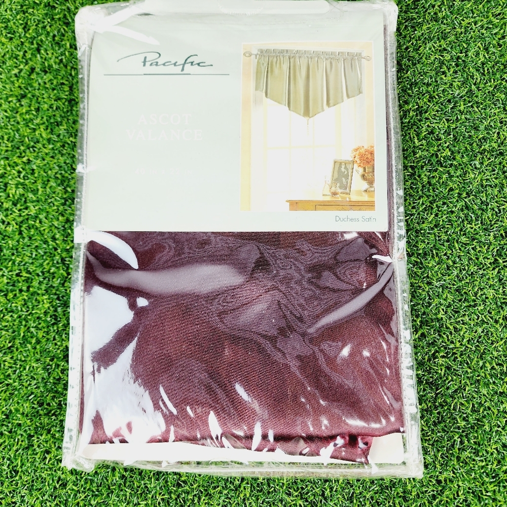 Pacific Ascot Valance Duchess Satin 40x22 Deep Wine Maroon color.